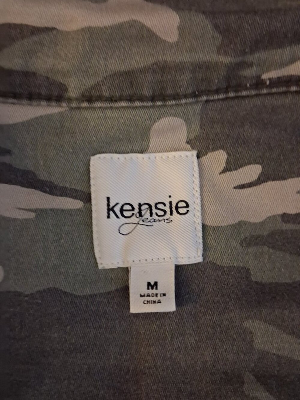 Kensie Women’s Camo Jacket — Cotton Stretch Blend, Size Medium - Picture 9 of 13